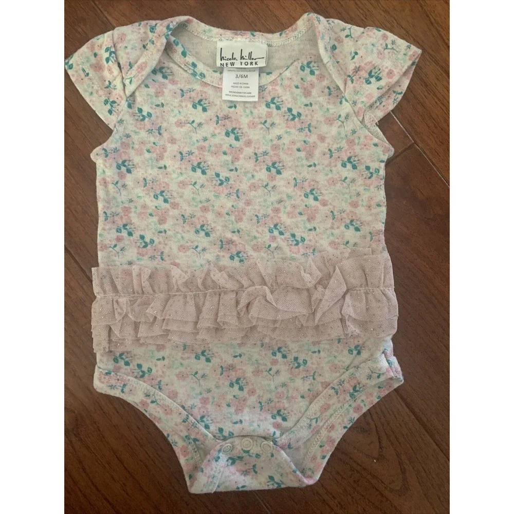 Baby Girl One Piece Cotton Bodysuits Size 3-6 Months Short Sleeve lot of eleven